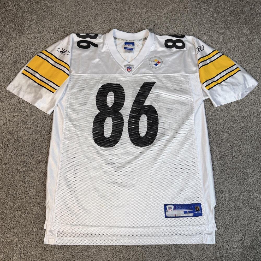 Pittsburgh Steelers Jersey Mens L White NFL Football Reebok Hines Ward